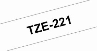 TZe-221 laminovan&aacute; p&aacute;ska &scaron;&iacute;ře 9mm čern&aacute; na b&iacute;l&eacute;, d&eacute;lka 8m_8